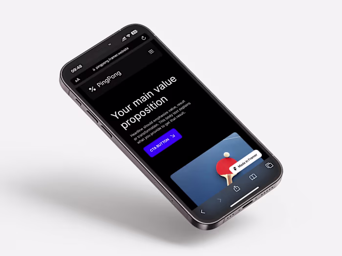 PingPong - Product Framer Template