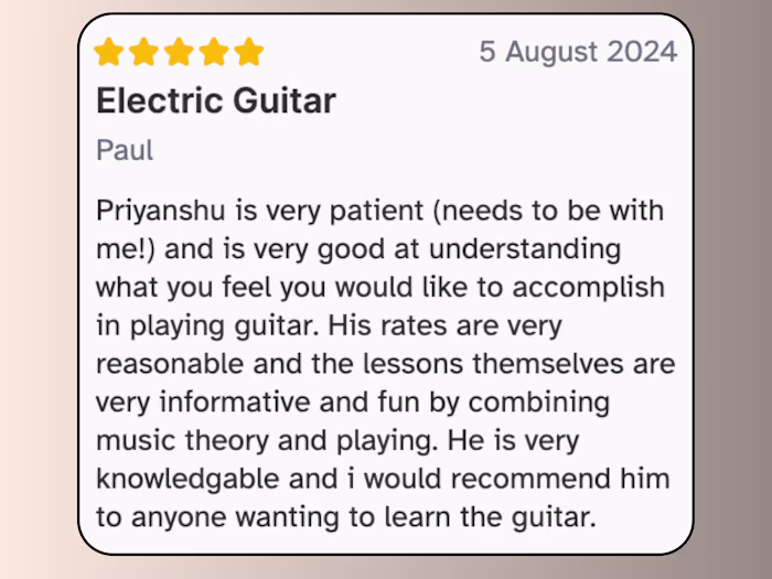 Electric Guitar Lessons