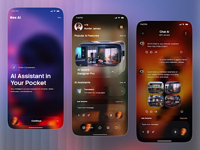 AI Assistant App UI –