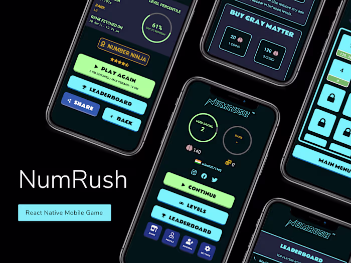 React Native Mobile Math Game