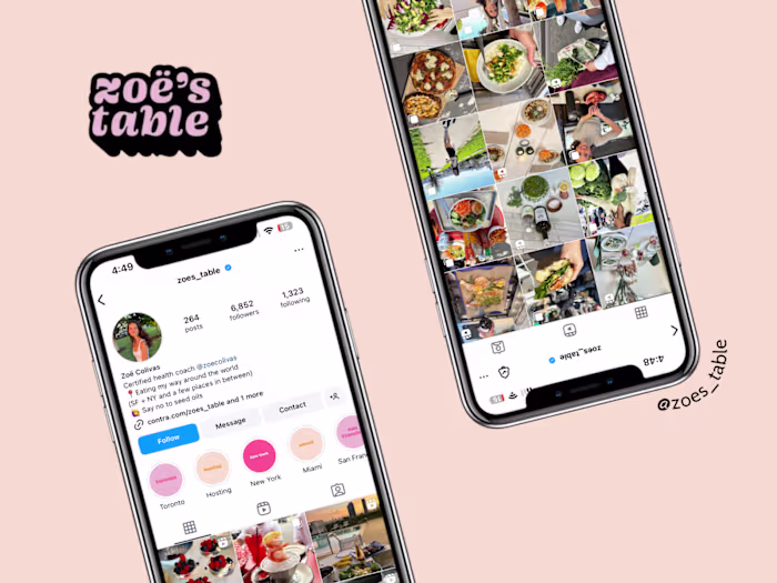 Zoë's Table Social Media 