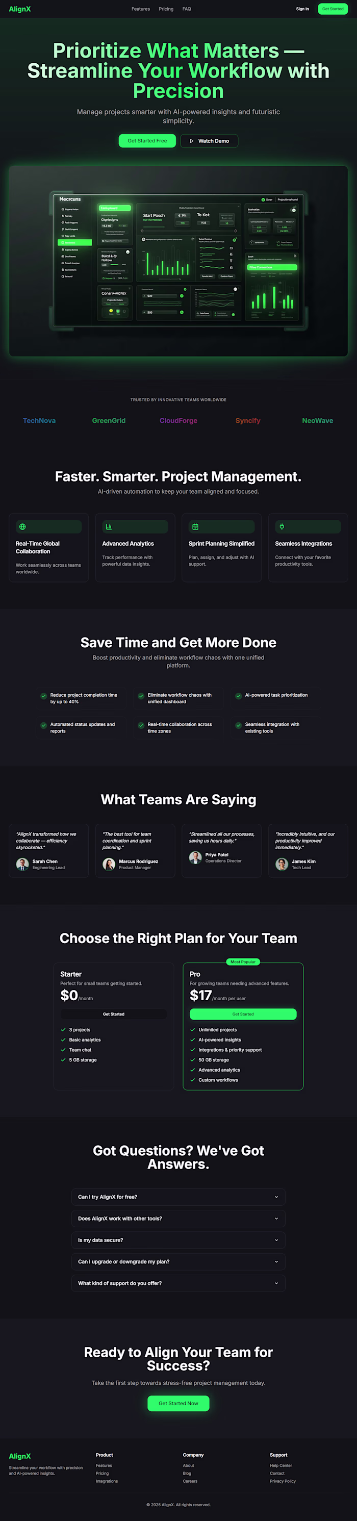 Created a SaaS Landing Page On Figma For a Marketing Agency