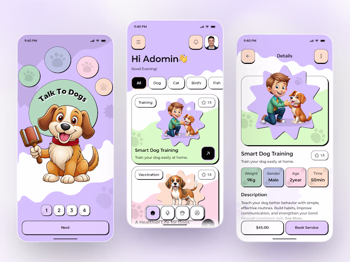 Design a Playful UI for Our Innovative Dog Training App