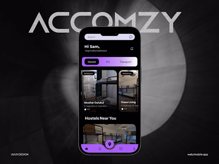 Accomzy - Mobile app UI