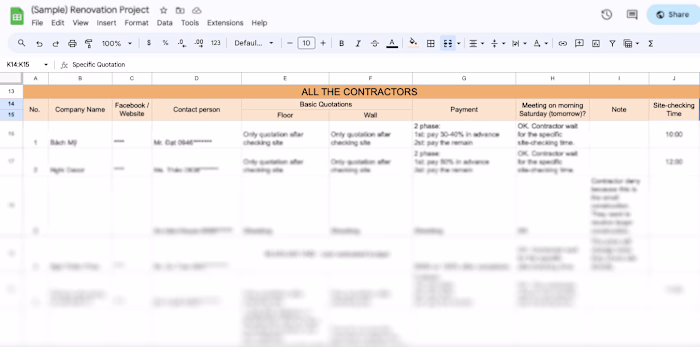 Assisting with a renovation project in Ho Chi Minh City