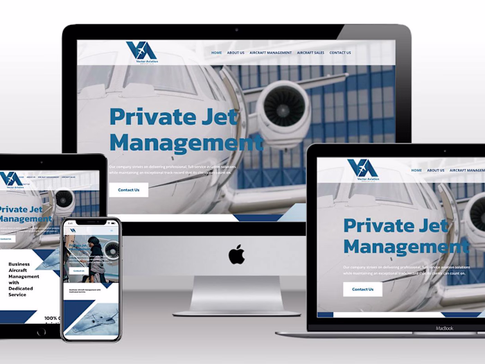 Custom Website Design for Private Jet Management Company