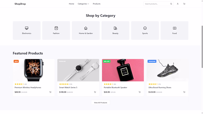 Sleek Online Storefront Design