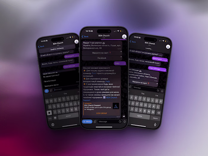 Telegram bot for locations search