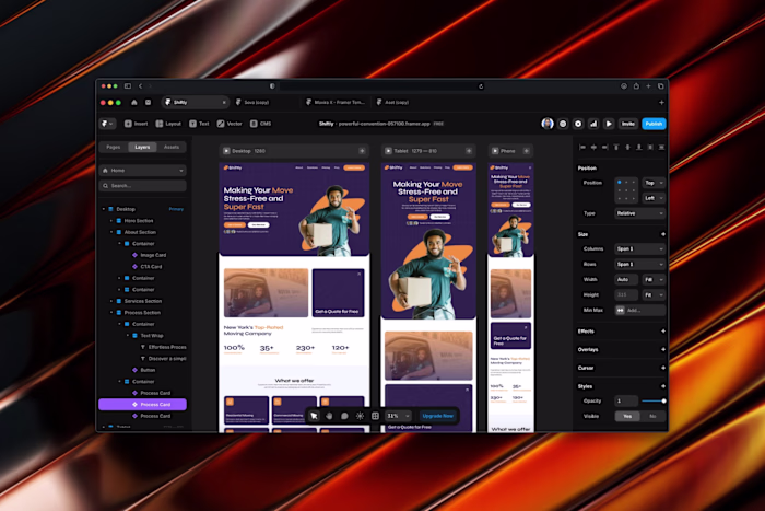 Unlock Efficiency with Our Framer Template Now In Development