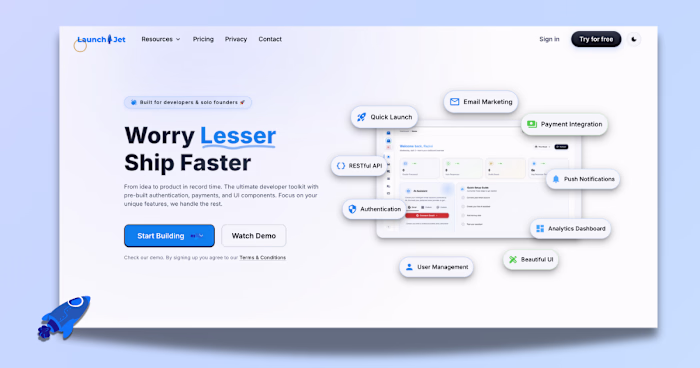 LaunchJet - Build & Ship Your SaaS Faster