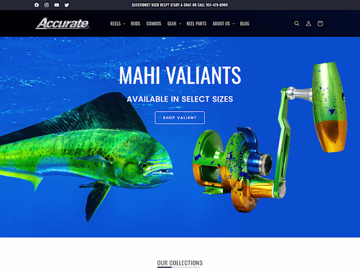 eCommerce Website built in Shopify for Fishing gear manufacturer