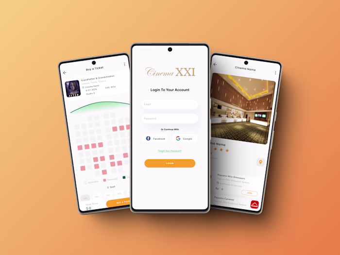Cinema Ticket-Booking Mobile App UI Design Figma