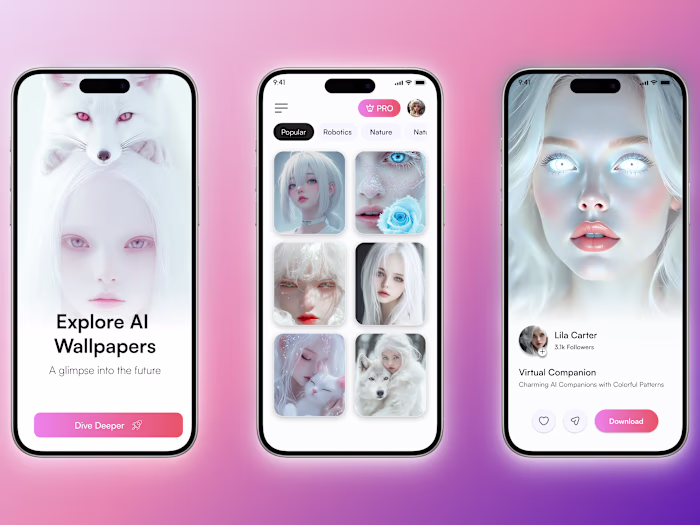 AI Wallpaper App – Modern UI/UX Design