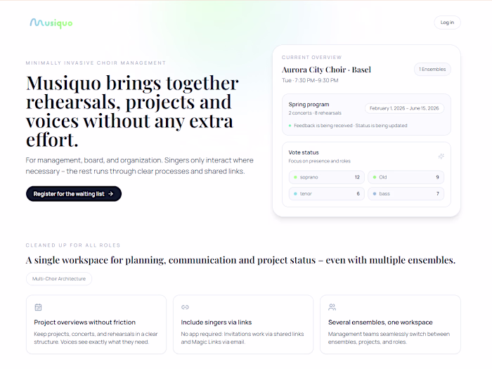 Musiquo — Choir & Ensemble Management