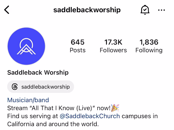 Social Media Content for Saddleback Worship
