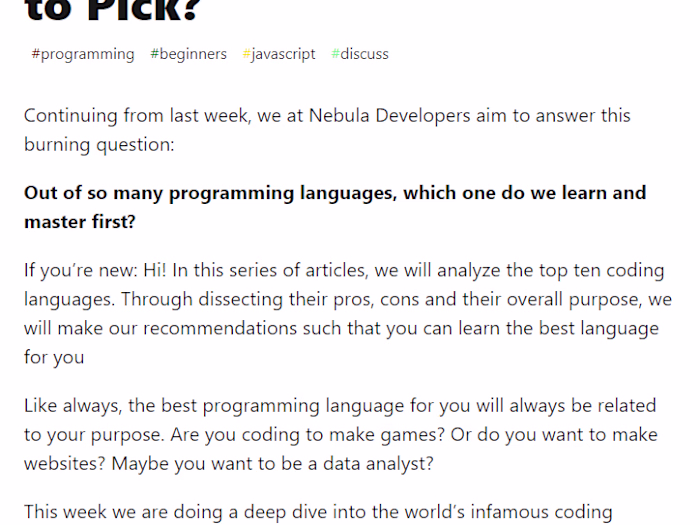 Best Programming Language to start out Part 2