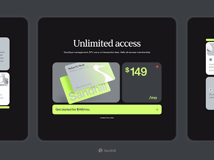 Sandhill: landing page