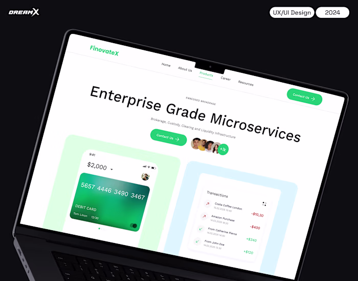 FinTech Website Design - FinovateX