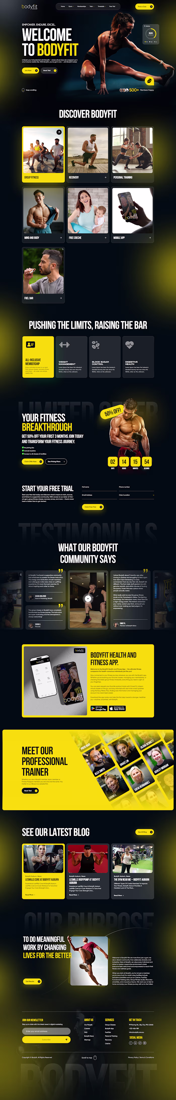 BodyFit Landing Page Design