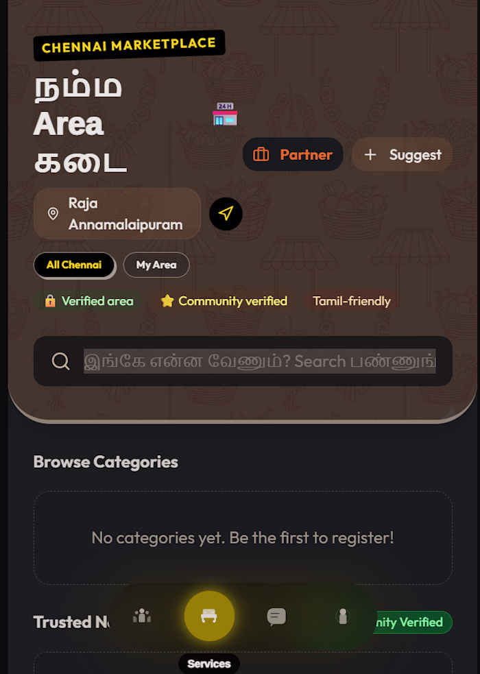 "Chennai Community App" https://chenn-ai.vercel.app/ descrip...