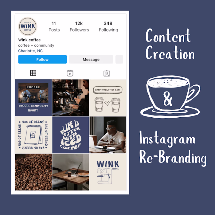 Instagram rebranding and content creation