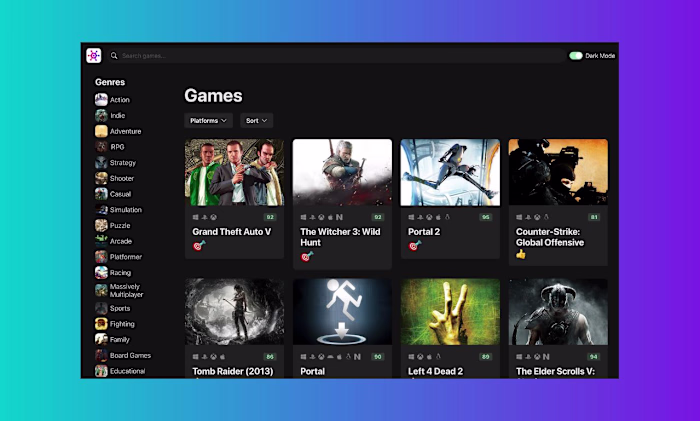 Game Search Engine Application