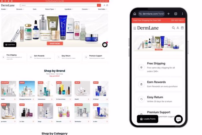 Dermlane Shopify store upto 40K+