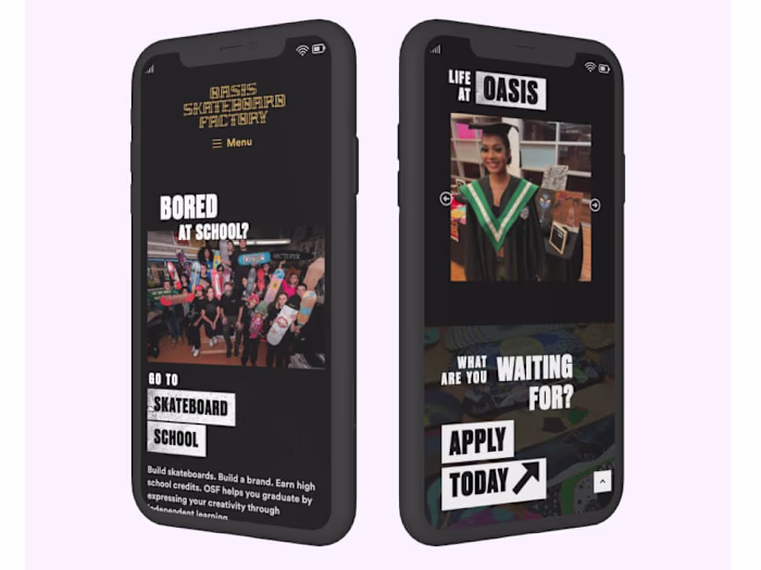 Website Design: Oasis Skateboard Factory