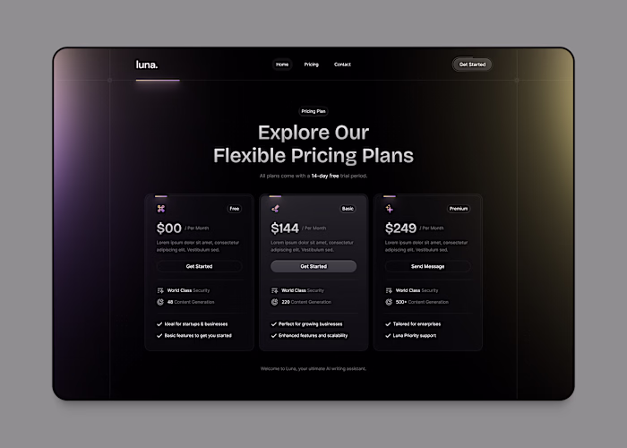 Pricing details・LUNA ✌️