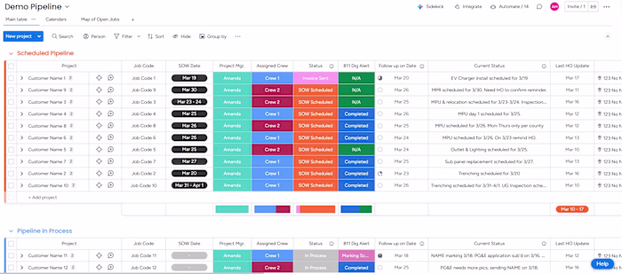 Demo of the Monday.com (https://Monday.com)