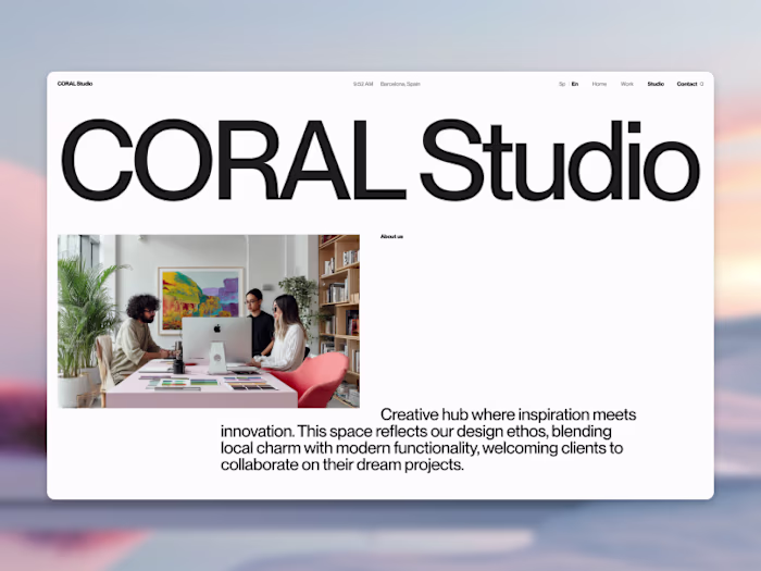 CORAL Studio | Interior Design Studio Website Concept