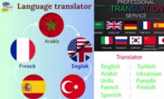 I will translate english to french, spanish, arabic, and vice v…