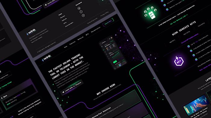 Web3-Style Landing Page for Wink Trading Bot
