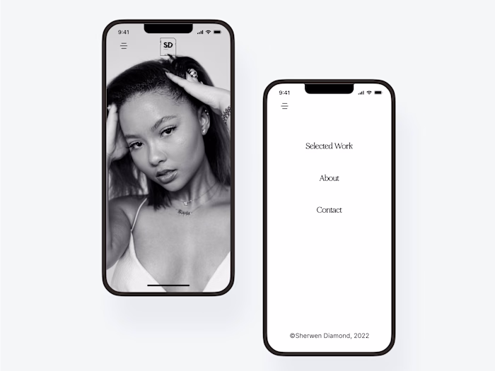 Minimalist website on Behance