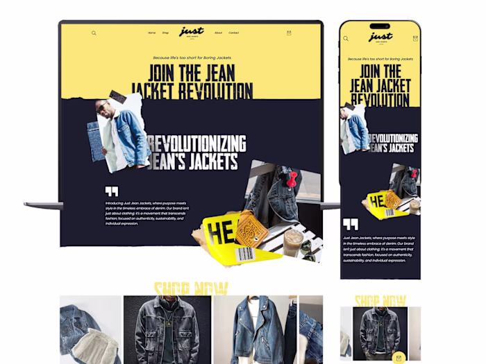 Shopify Ecommerce Web Design for Jeans & Jackets