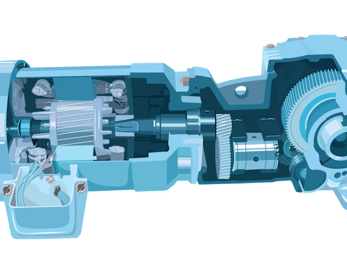 Gear Motor Cutaway Illustration