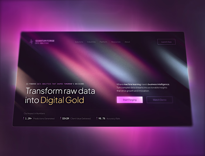 Forge Data Analytics Landing Page