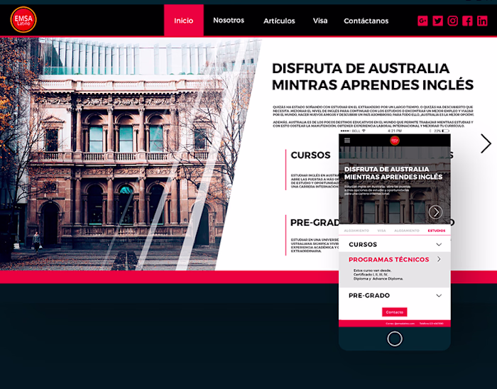 Rediseño pagina EmsaLatino :: Behance