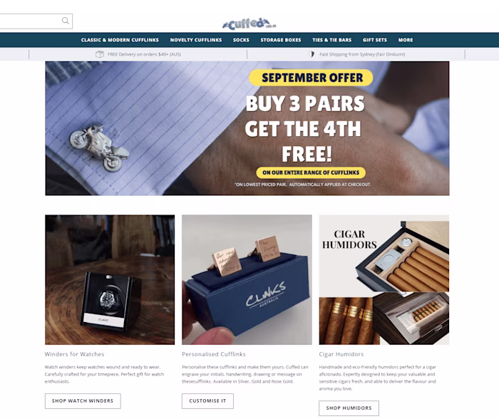 Custom Shopify Theme Development for Cuffed AU