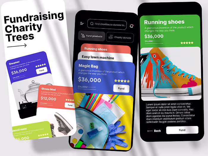 Product Design (UX/UI): Fundraising Mobile App Redesign