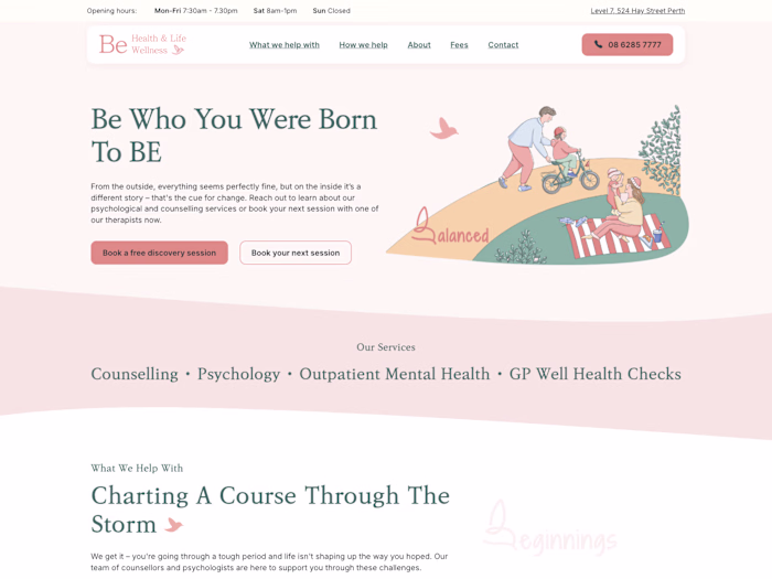 Mental Health Care Website • Design & Development