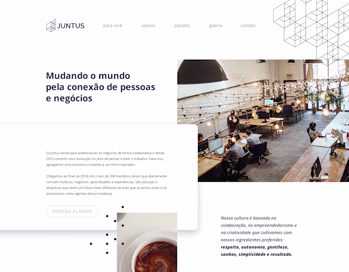Juntus Coworking: Website