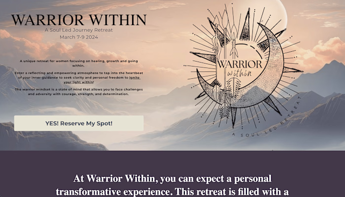 Warrior Within Retreat Website