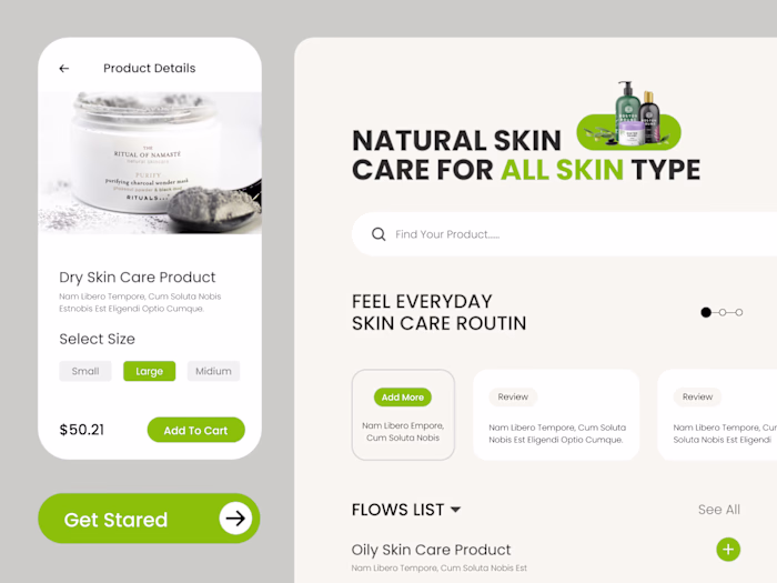 UI UX Design for Skin Care Product