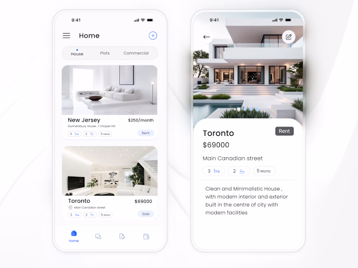 Real Estate App UI — Property Browsing Design