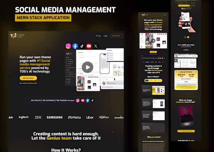 Social media management tool in React and Dango