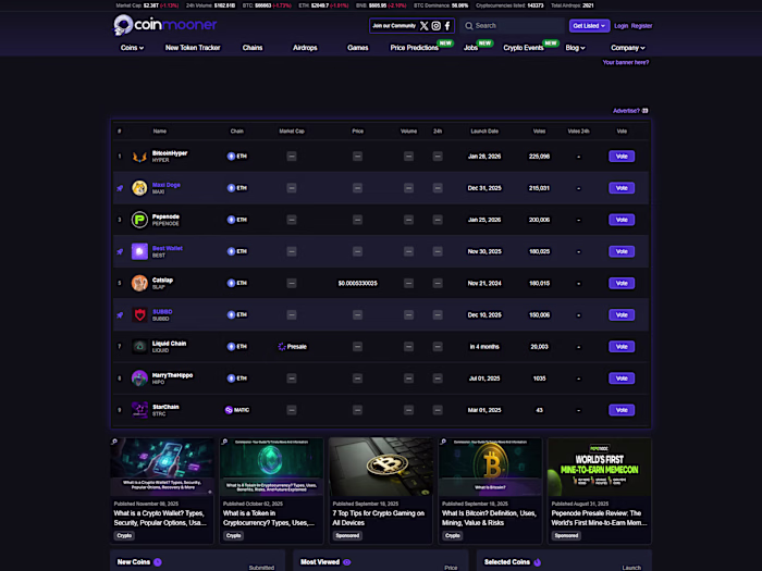 Web3 - Development of Interactive Cryptocurrency Platform