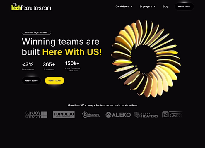 TheTechRecruiters hero section redesign