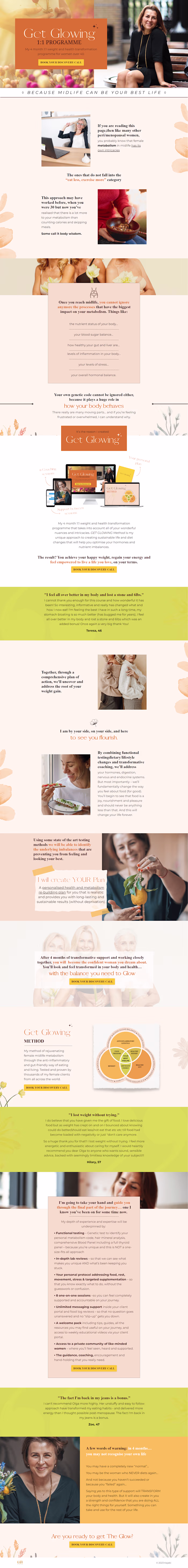 Kajabi Sales Page for Women Programme