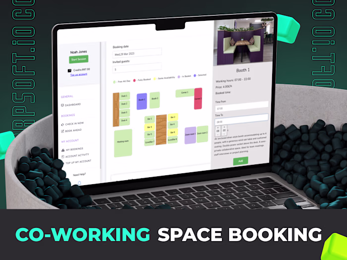 Automated workplace booking system for co-working space